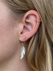 Large Feather Earrings in Sterling Silver