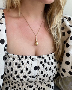 Rose Gold and Yellow South Sea Pearl Pendant