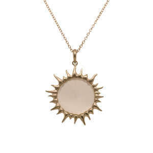 Sunshine Necklace with White Moonstone in Gold