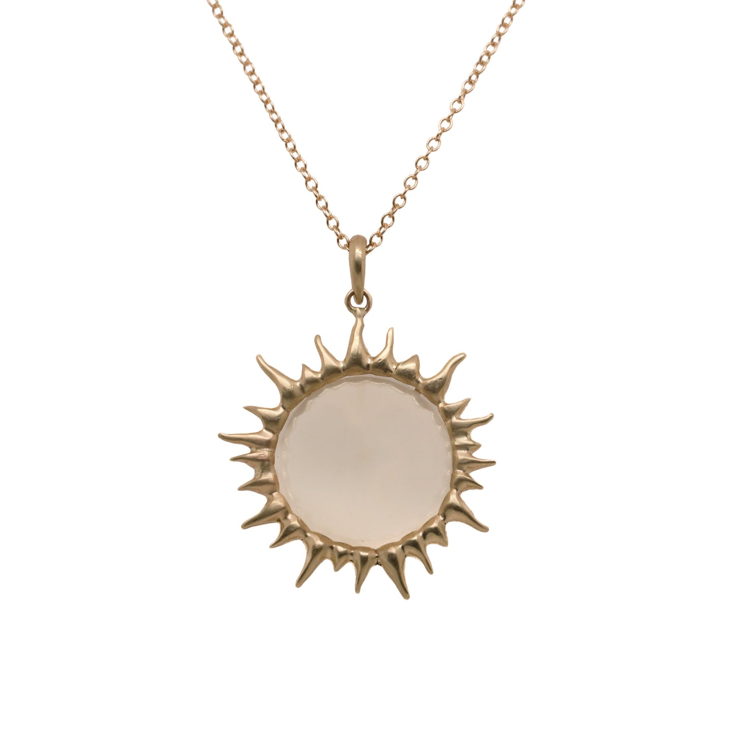 Sunshine Necklace with White Moonstone in Gold