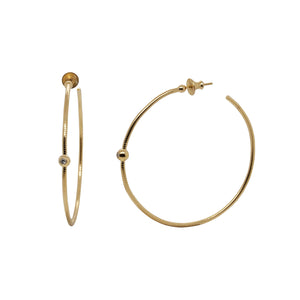 Gold Vermeil and Diamond DNA Spring Medium Hoops