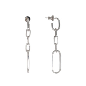 Elegance Rhodium Plated Silver Ultrafine Drop Earring