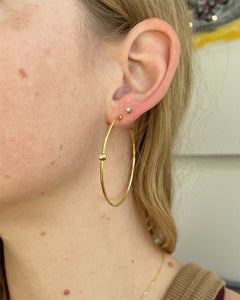 Gold Vermeil and Diamond DNA Spring Medium Hoops