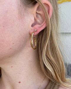 Elegance Gold Vermeil Bamboo Large Oval Hoops