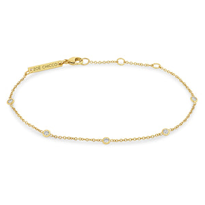 14k 5 Floating Diamond Station Bracelet