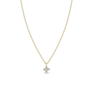 14K Prong Diamond Quad Necklace