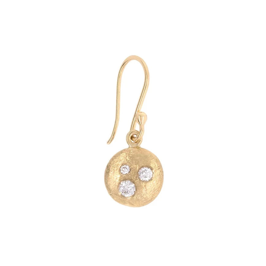 'Boulder' Dancing Diamond Disc Hook Earrings