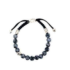 Sterling and Obsidian Skull Bracelet | Art + Soul Gallery