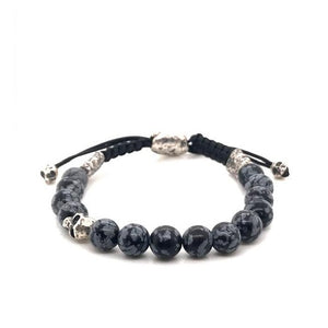 Sterling and Obsidian Skull Bracelet | Art + Soul Gallery