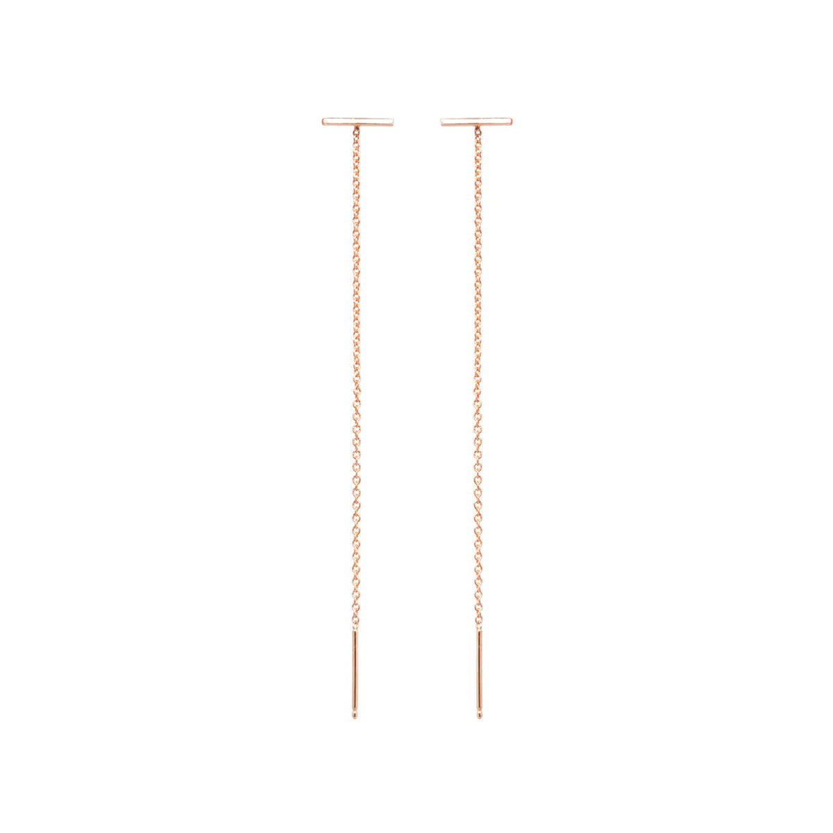 Very Thin Bar Stud Threader Earrings