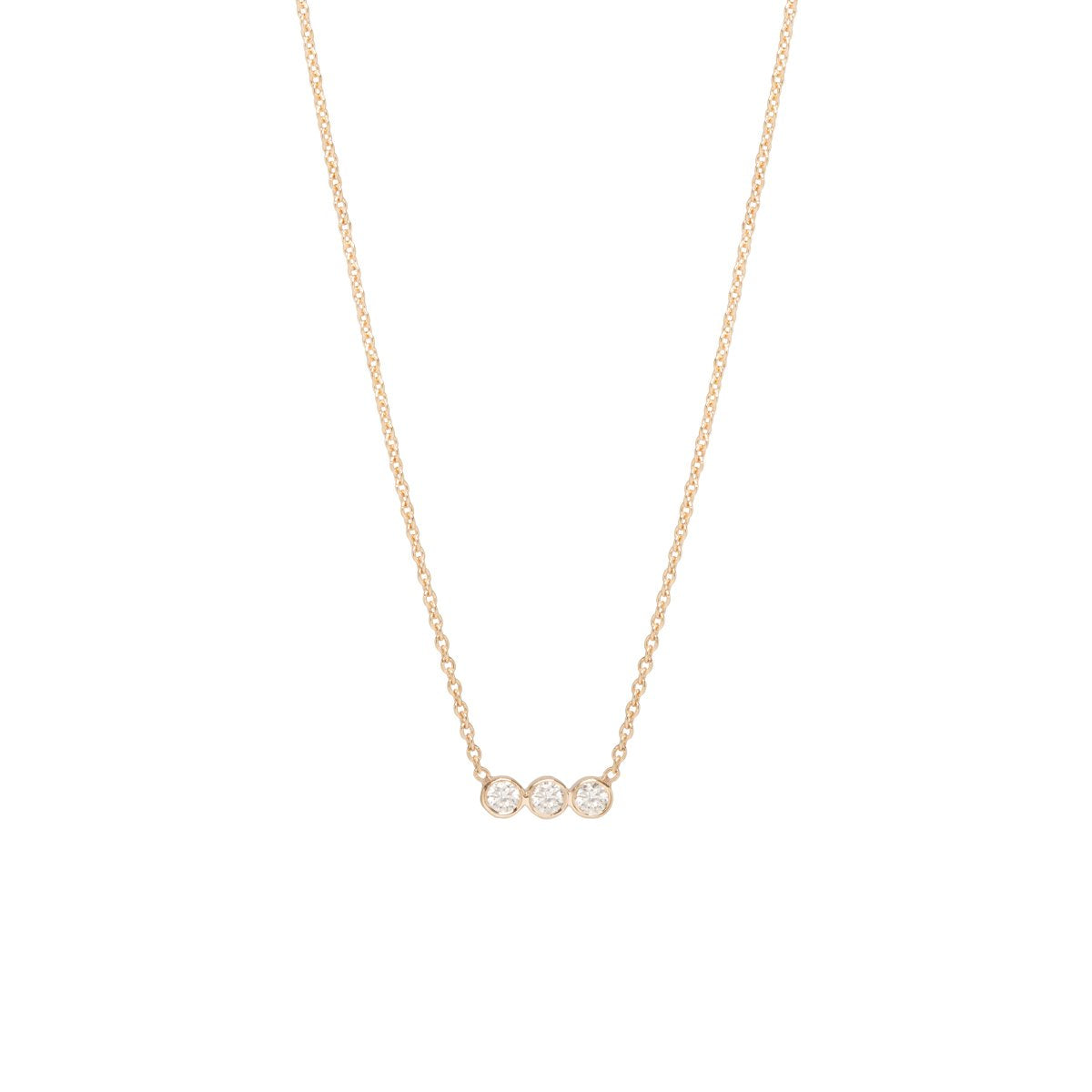 Tiny Three Bezel Diamond Necklace | Art + Soul Gallery